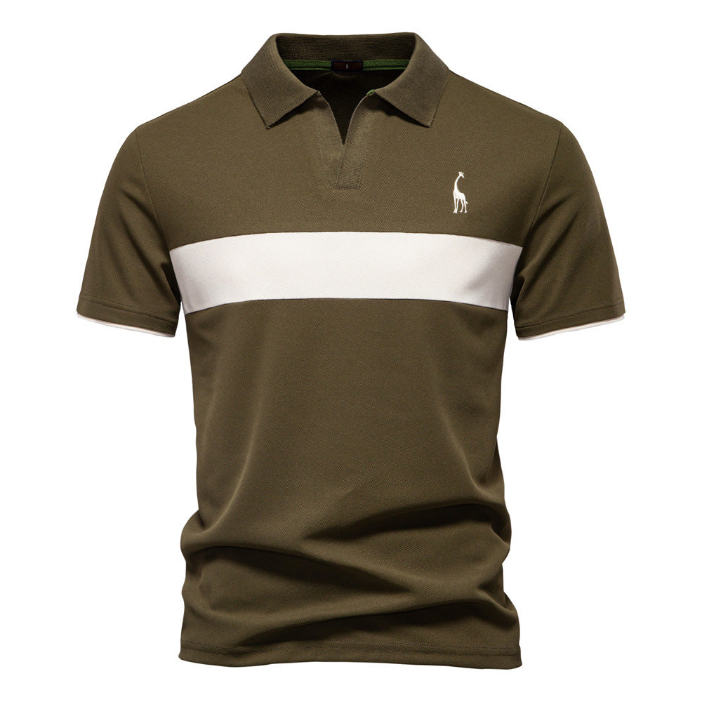 Tom Hollinger | Men's polo shirt with short sleeves and striped embroidery