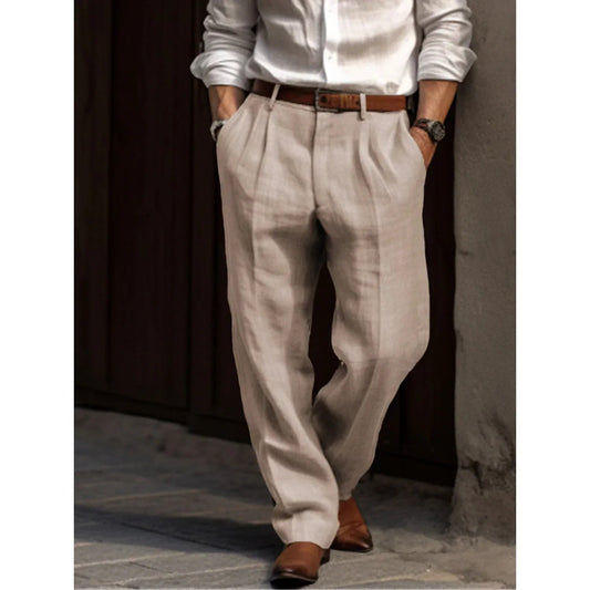 Tom Hollinger | Men's Linen Trousers, Loose Fit, Elegant Business Trousers
