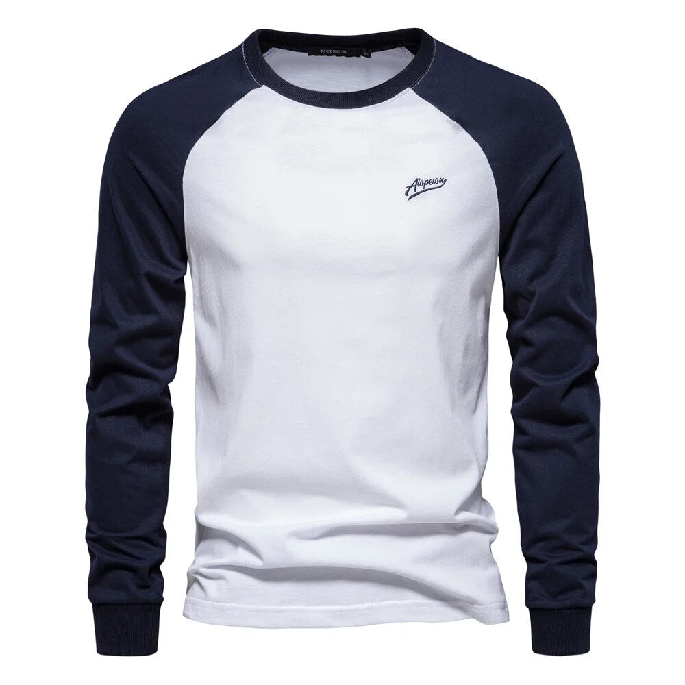 Tom Hollinger | Men's long -sleeved shirt with patchwork and circular neckline