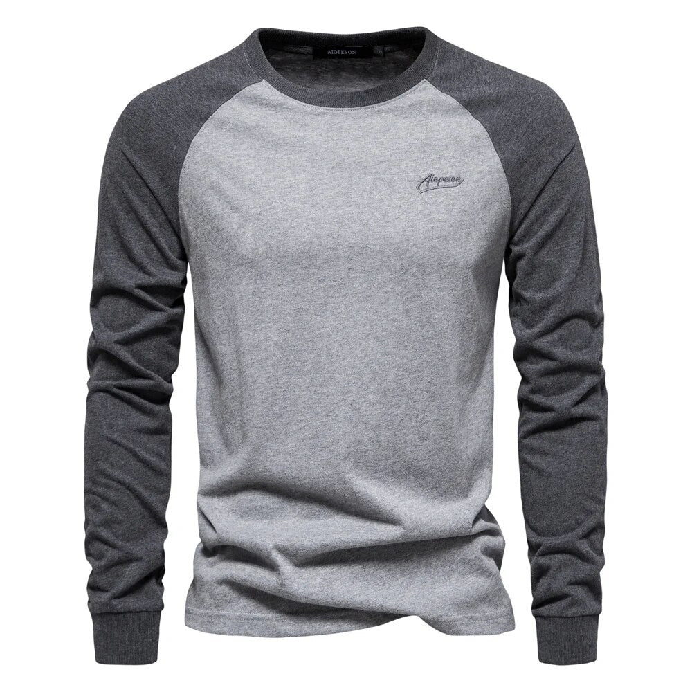Tom Hollinger | Men's long -sleeved shirt with patchwork and circular neckline