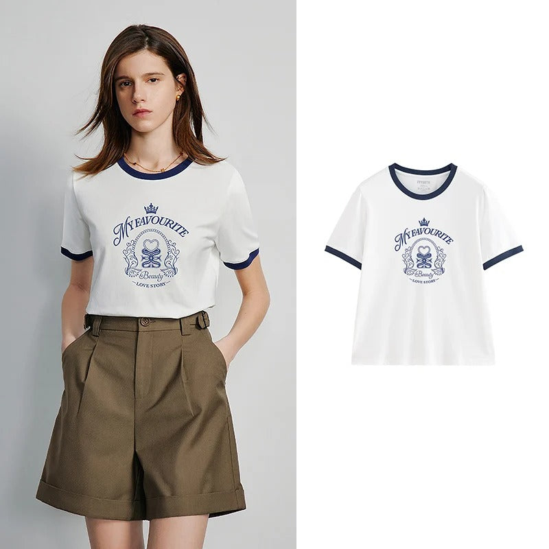 Tom Hollinger | Printed T-shirt with a contrast hem