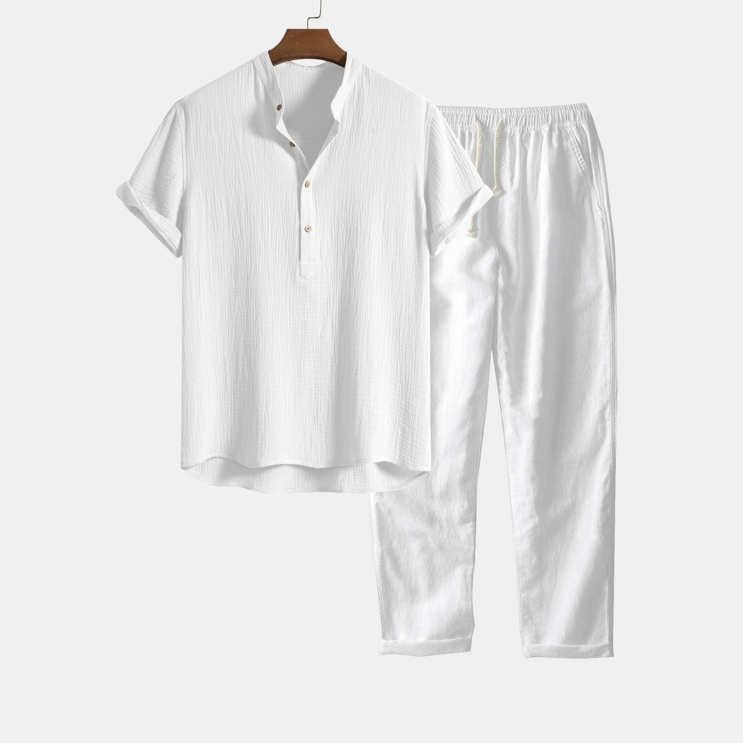 Tom Hollinger | Crumpled cotton henley shirt