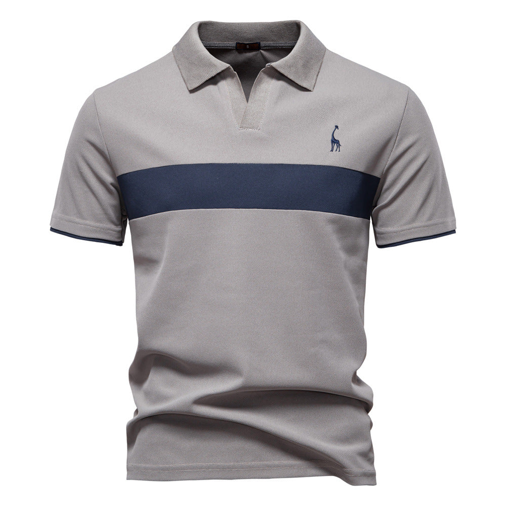 Tom Hollinger | Men's polo shirt with short sleeves and striped embroidery