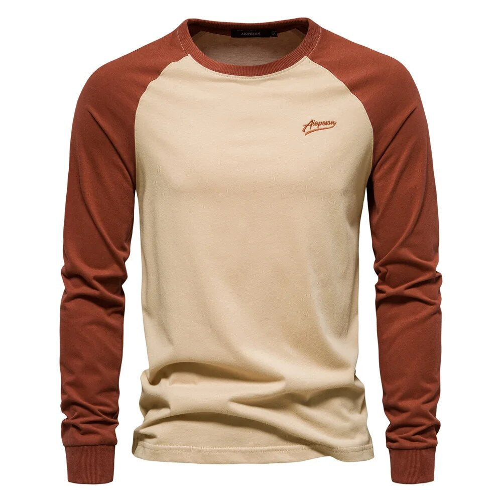 Tom Hollinger | Men's long -sleeved shirt with patchwork and circular neckline