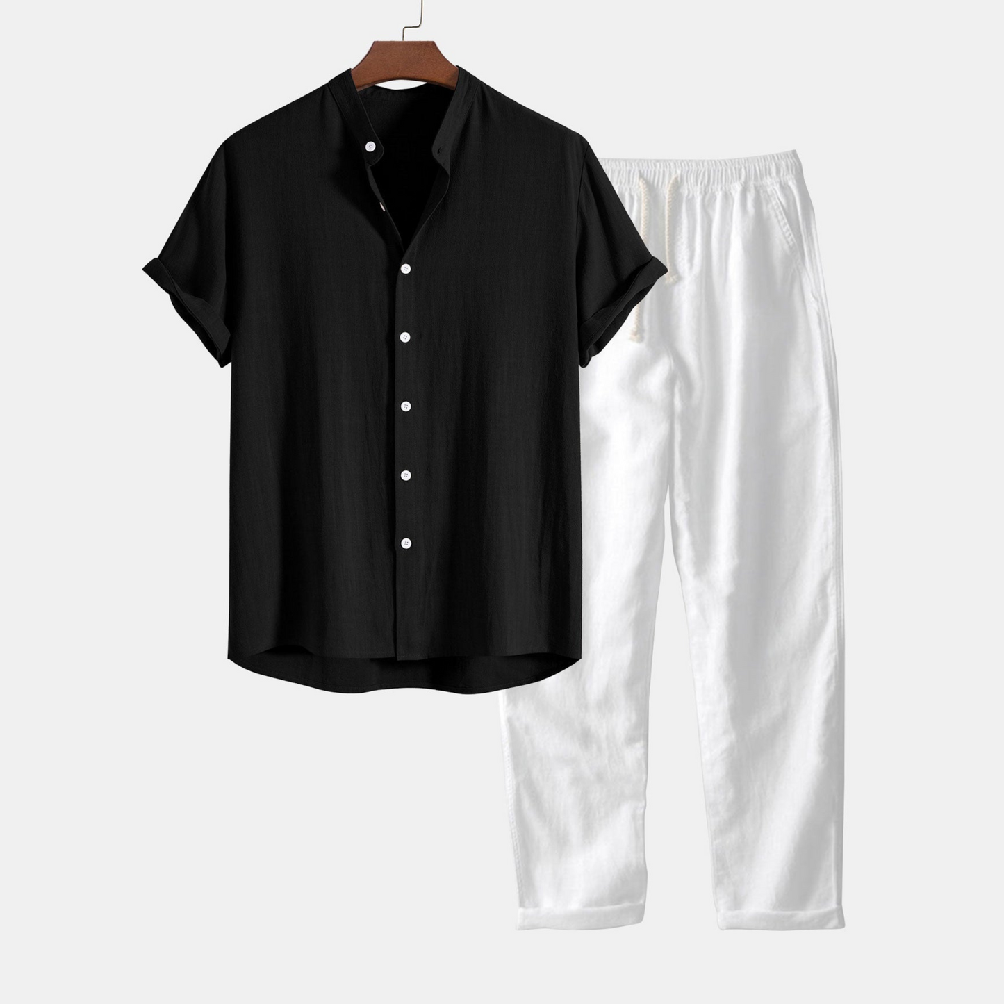 Tom Hollinger | Crumpled cotton henley shirt