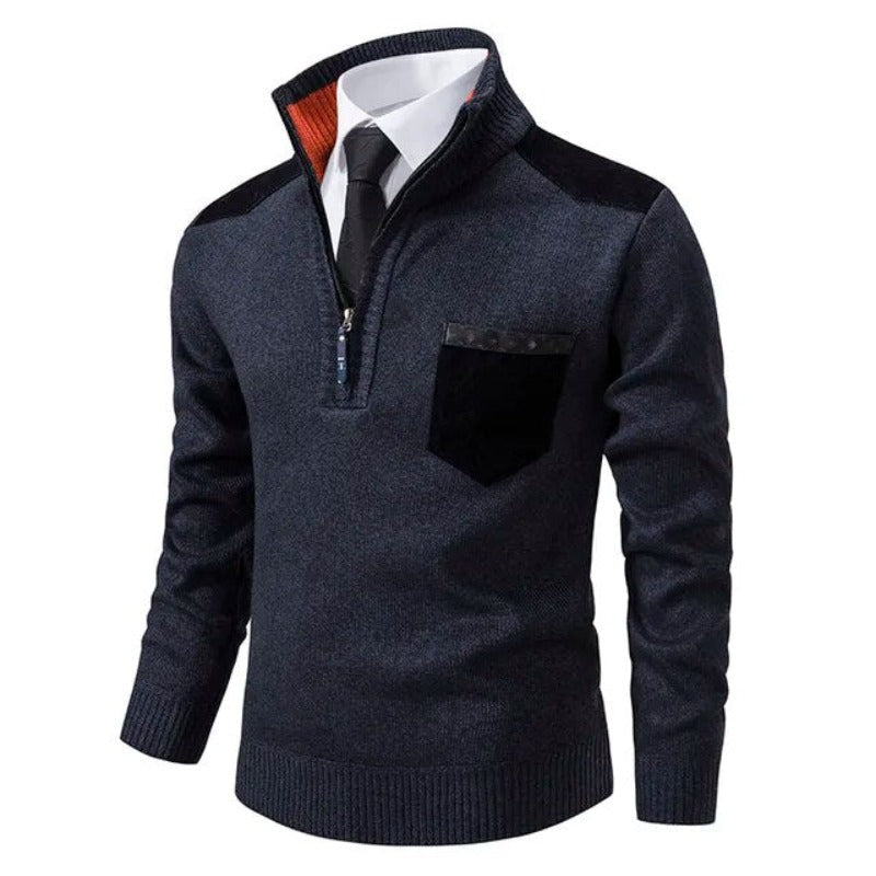 Tom Hollinger | Men's half-zip knit sweater with front pocket