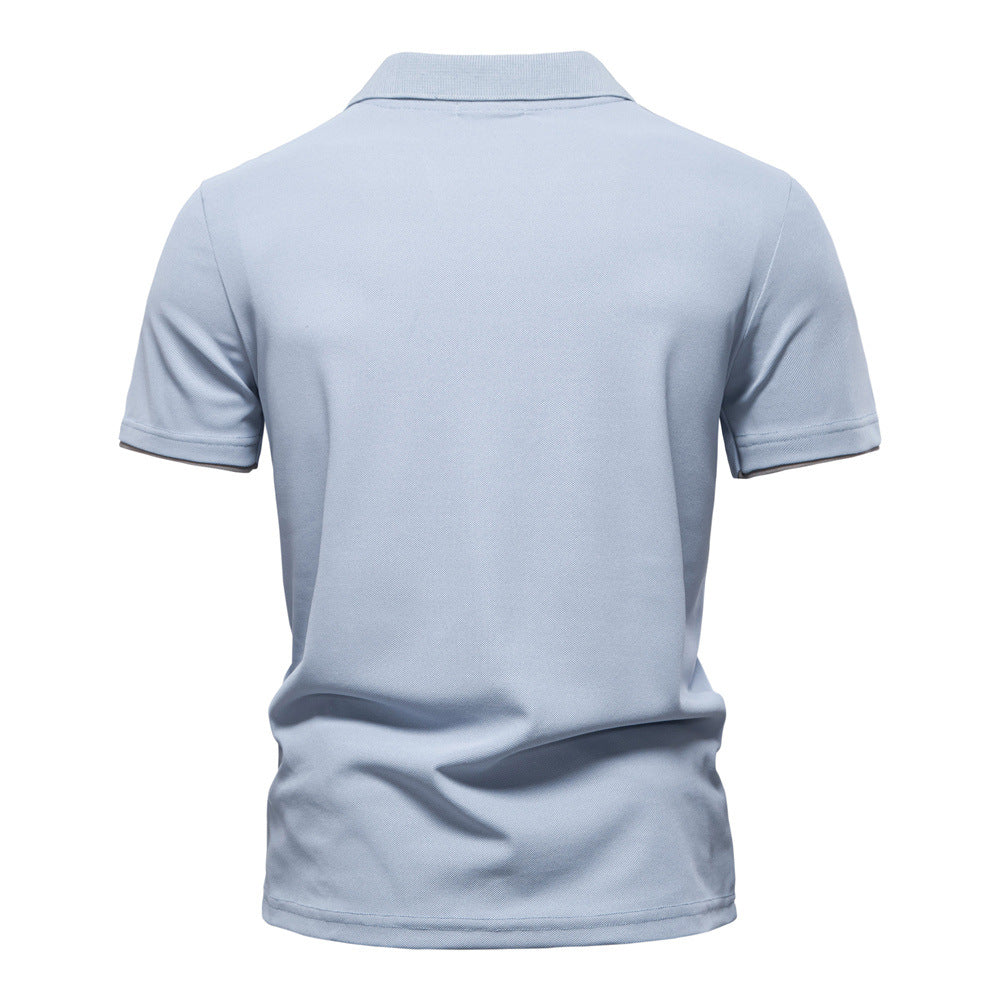 Tom Hollinger | Men's polo shirt with short sleeves and striped embroidery