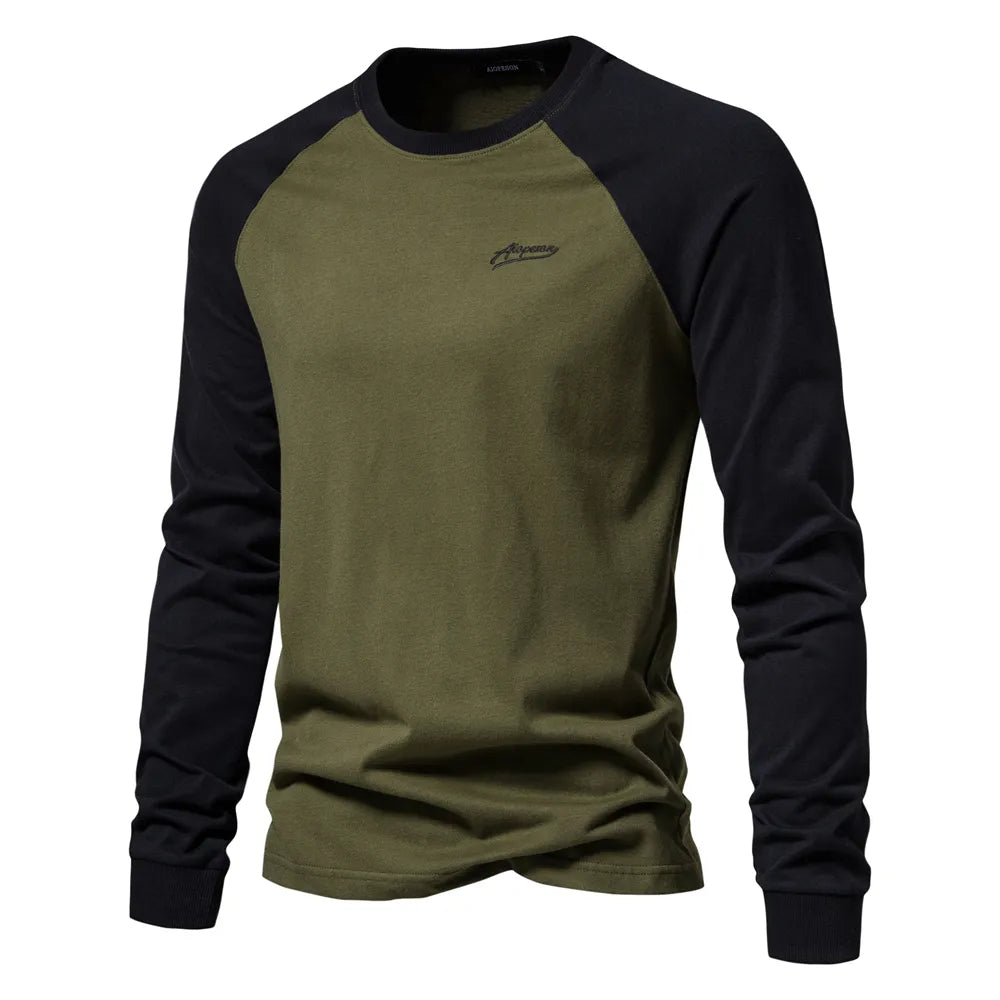 Tom Hollinger | Men's long -sleeved shirt with patchwork and circular neckline