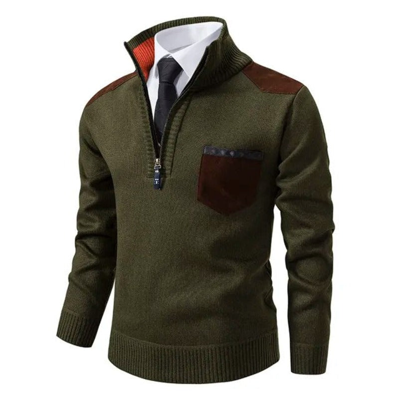 Tom Hollinger | Men's half-zip knit sweater with front pocket