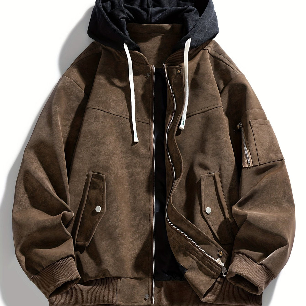 Sporty Hooded Jacket With Zipper