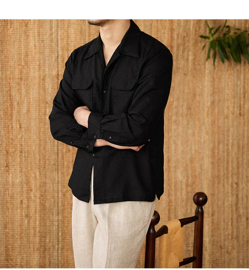 Tom Hollinger | Slightly cut linen shirt with breast pockets