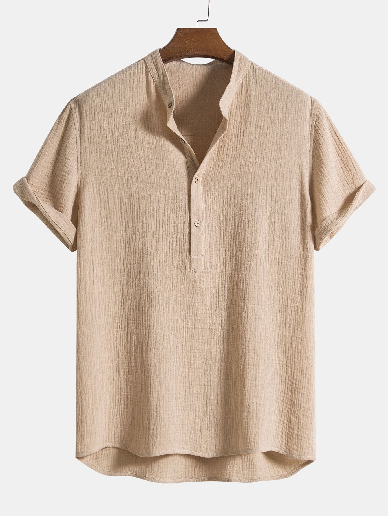 Tom Hollinger | Crumpled cotton henley shirt