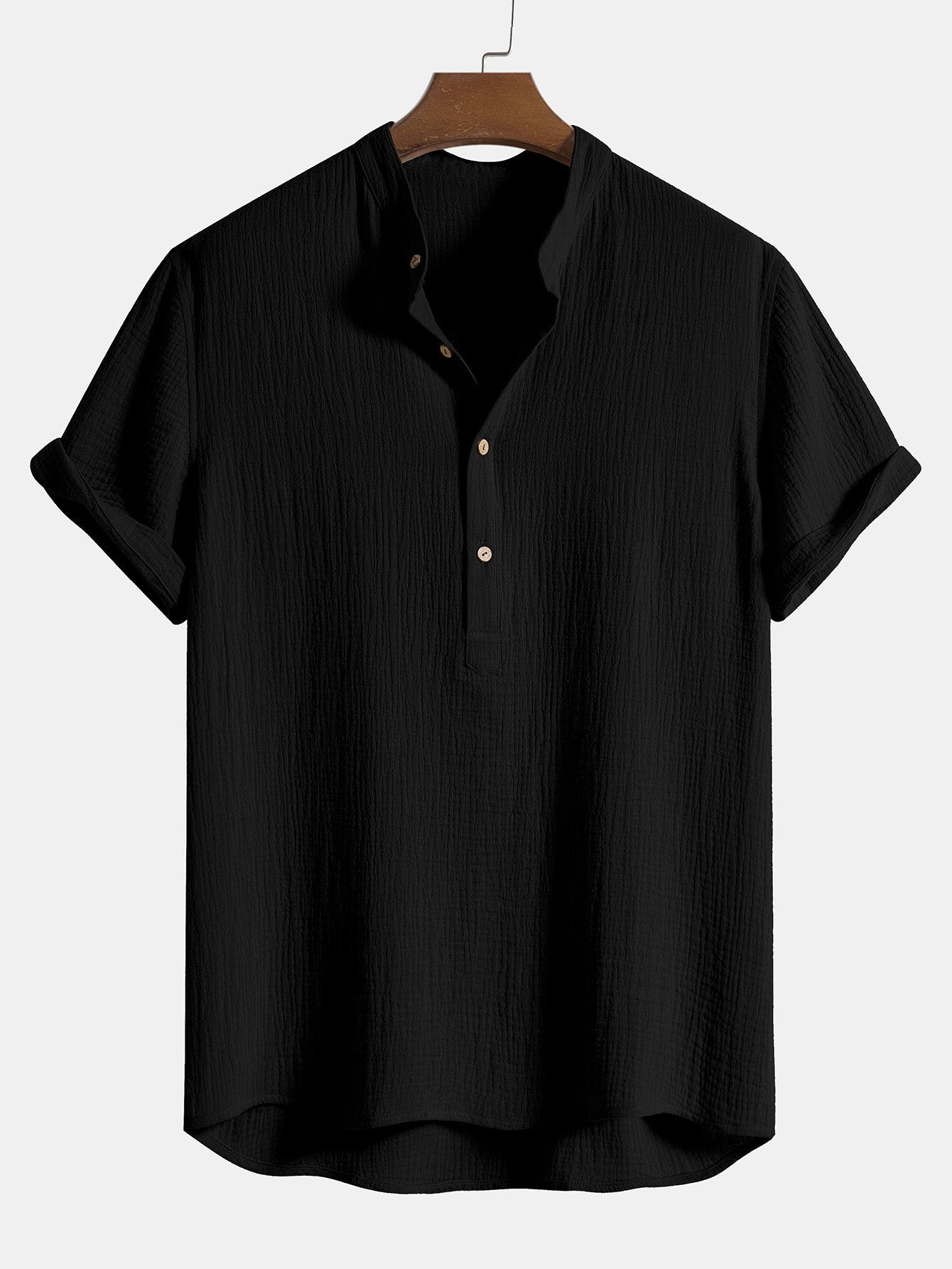 Tom Hollinger | Crumpled cotton henley shirt