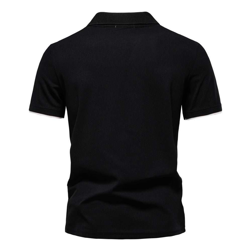 Tom Hollinger | Men's polo shirt with short sleeves and striped embroidery