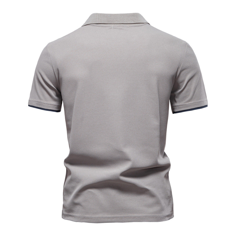 Tom Hollinger | Men's polo shirt with short sleeves and striped embroidery