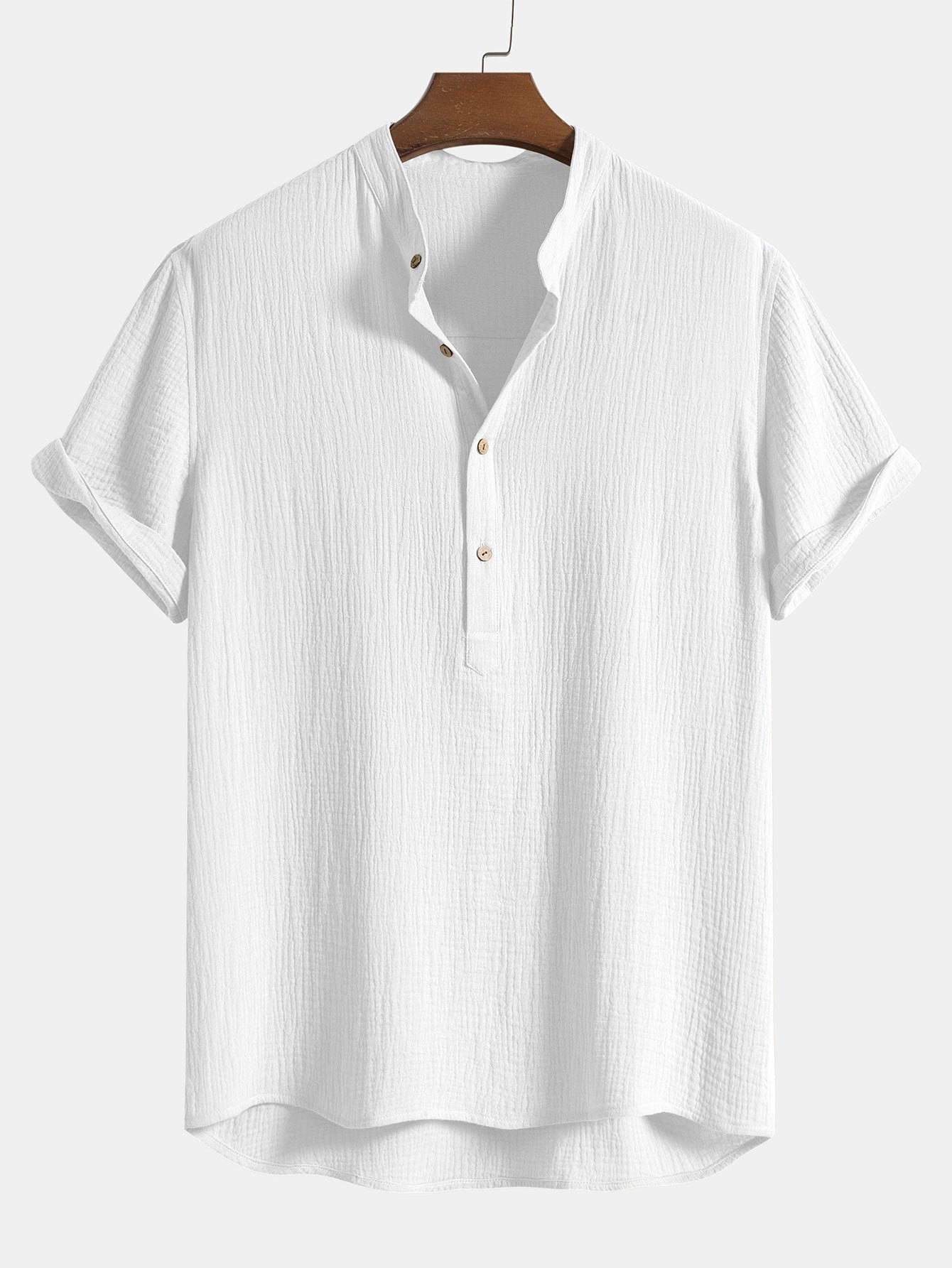 Tom Hollinger | Crumpled cotton henley shirt