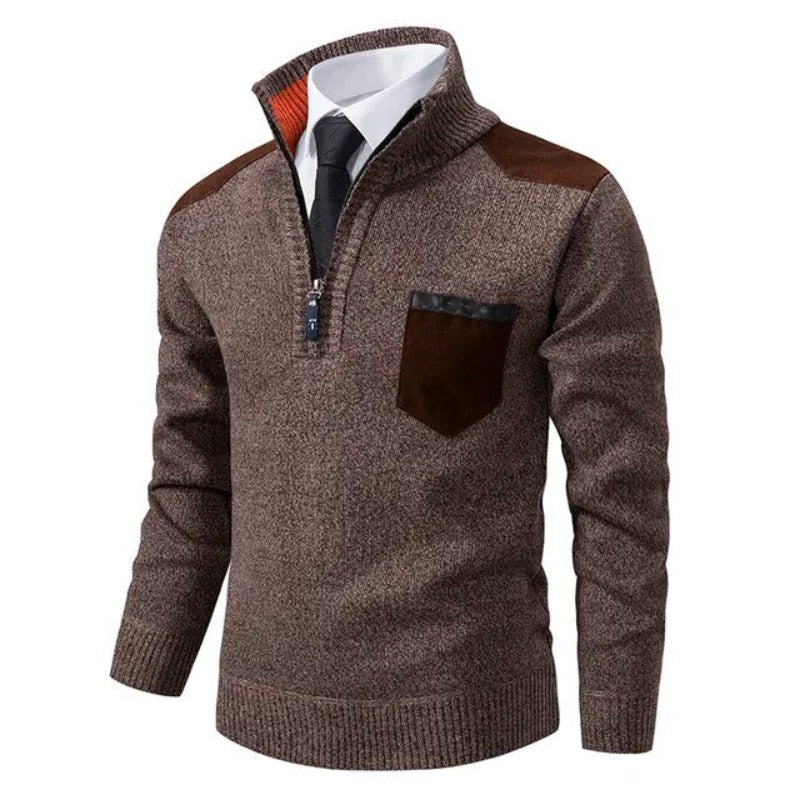 Tom Hollinger | Men's half-zip knit sweater with front pocket