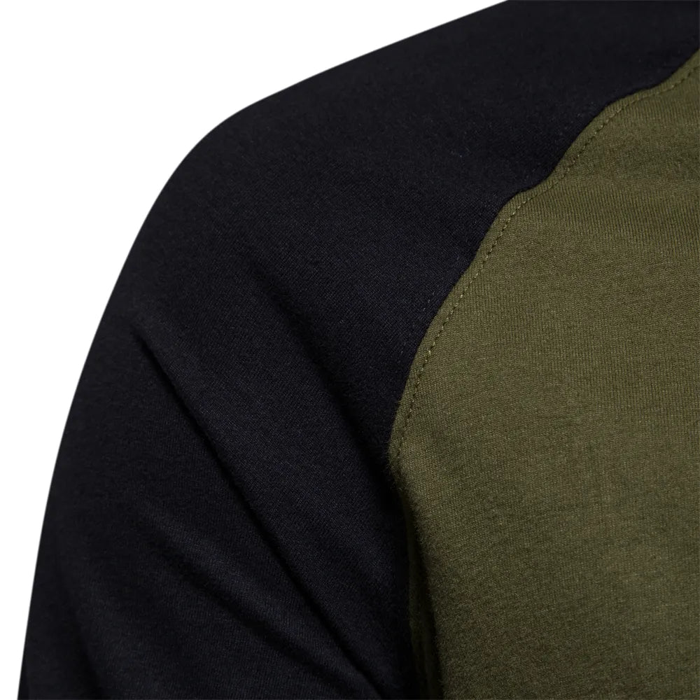 Tom Hollinger | Men's long -sleeved shirt with patchwork and circular neckline