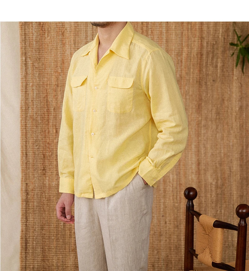 Tom Hollinger | Slightly cut linen shirt with breast pockets