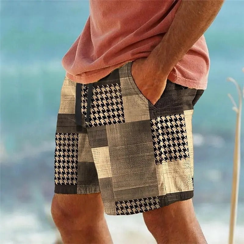 Tom Hollinger | Patchwork-Shorts mit Hahnentrittmuster