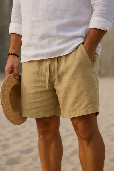 Tom Hollinger | Men's Cotton-Linen Blend Casual Shorts