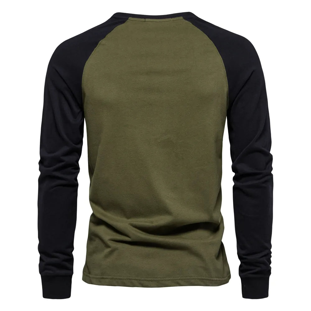 Tom Hollinger | Men's long -sleeved shirt with patchwork and circular neckline