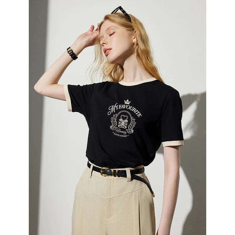 Tom Hollinger | Printed T-shirt with a contrast hem