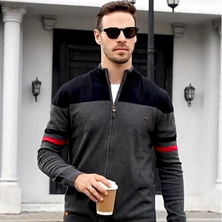 Tom Hollinger | Fashionable knitting cardigan for men