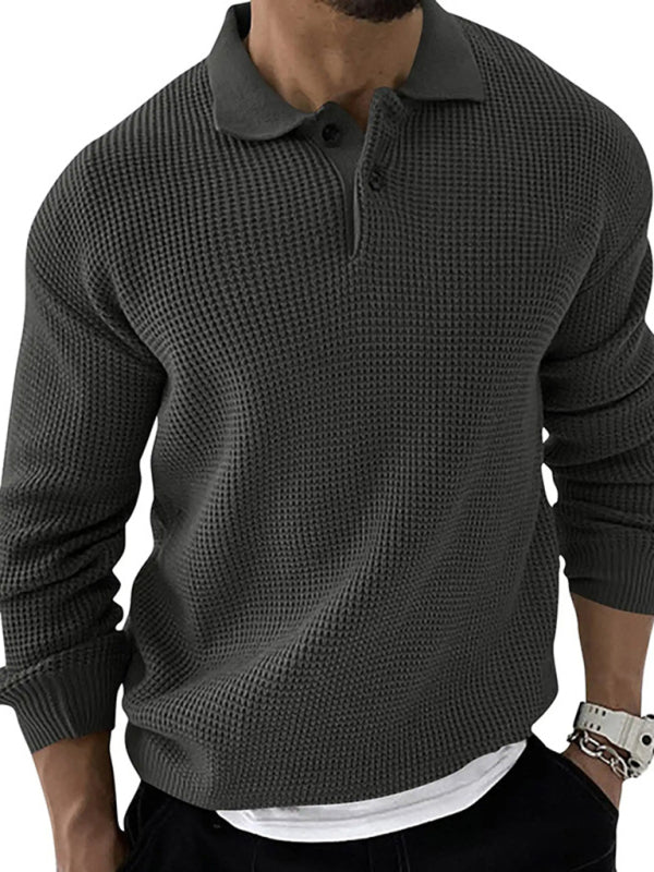 Tom Hollinger | Herren Urban Schlanker Schnitt Strickpullover mit Reverskragen