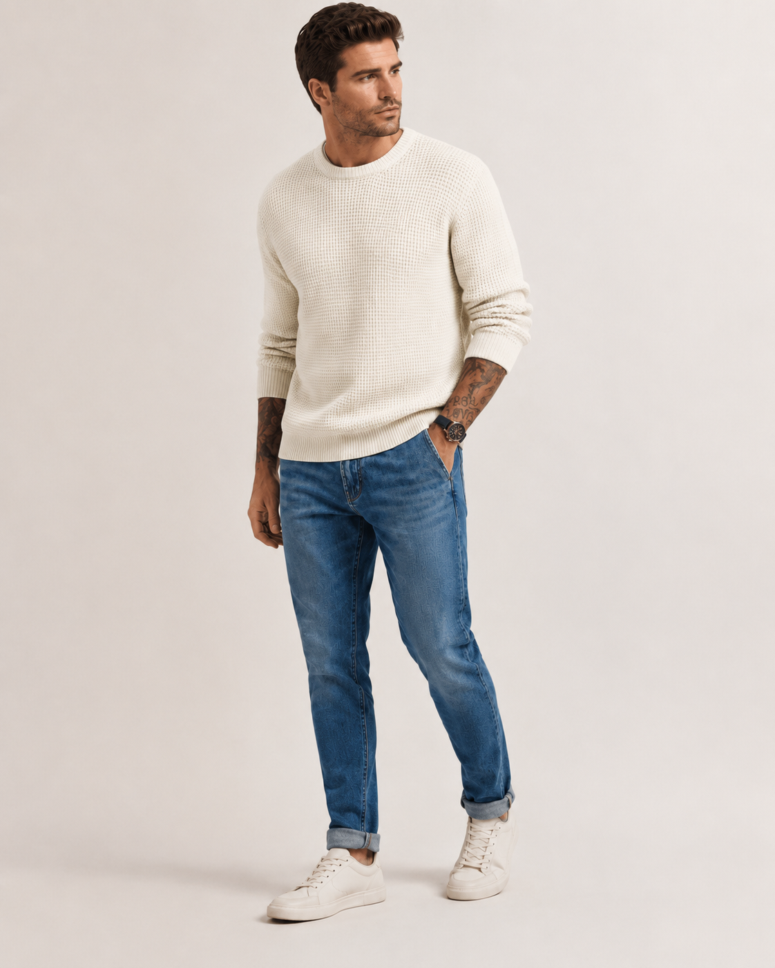 Strickpullover Mit Strukturierter Oberfläche