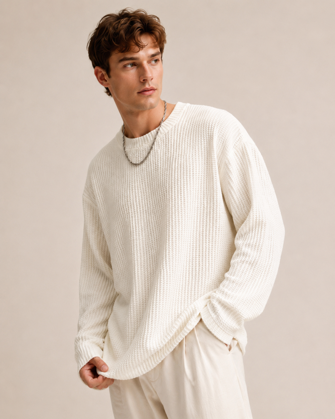 Pullover Mit Waffelstruktur
