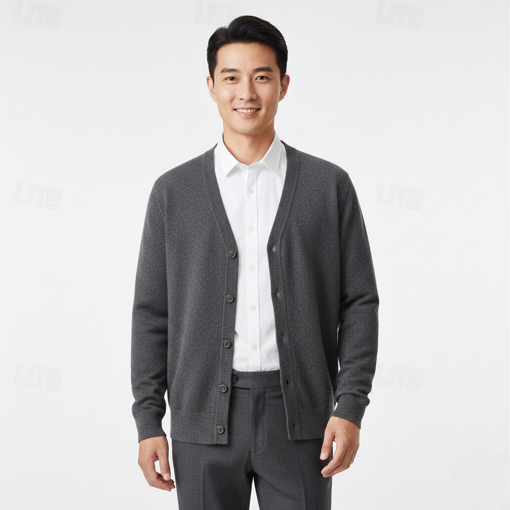 Herren Cardigan Mit V Ausschnitt Regular Fit