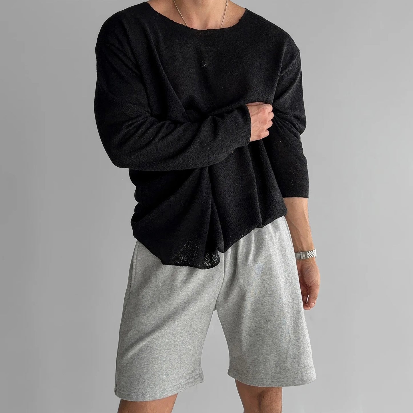 Breathable knit shirt for men