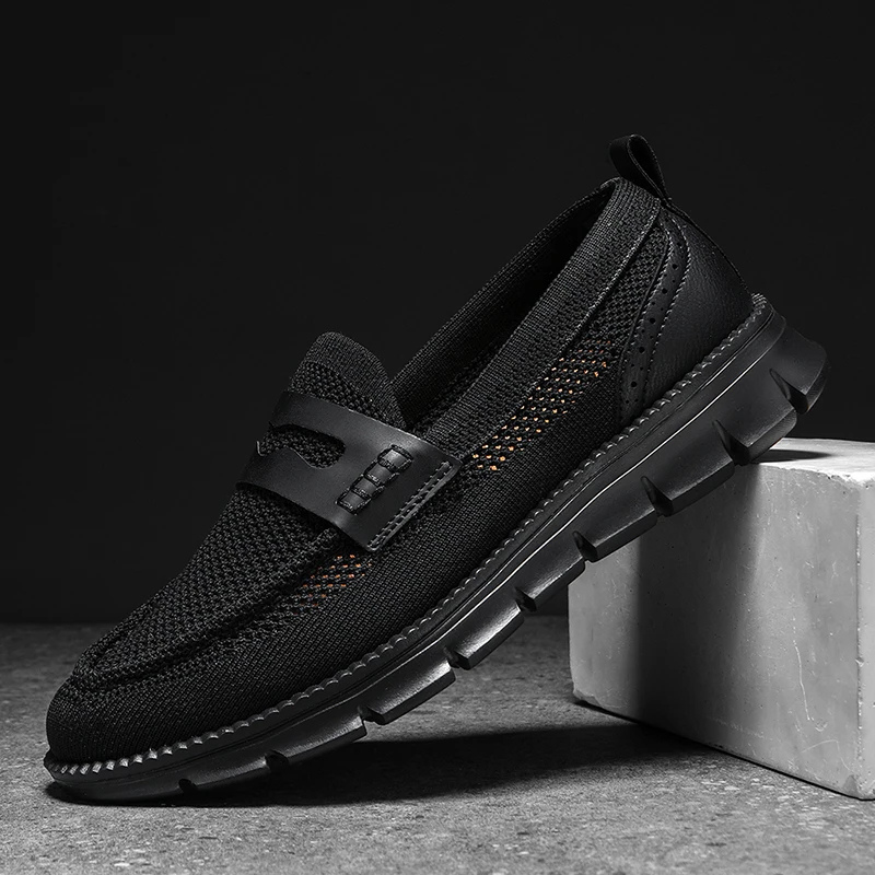 Penny Loafer Aus Atmungsaktivem Mesh Mit Lederdetails