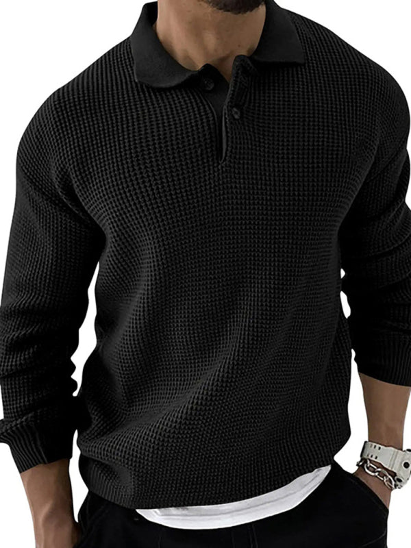 Tom Hollinger | Herren Urban Schlanker Schnitt Strickpullover mit Reverskragen