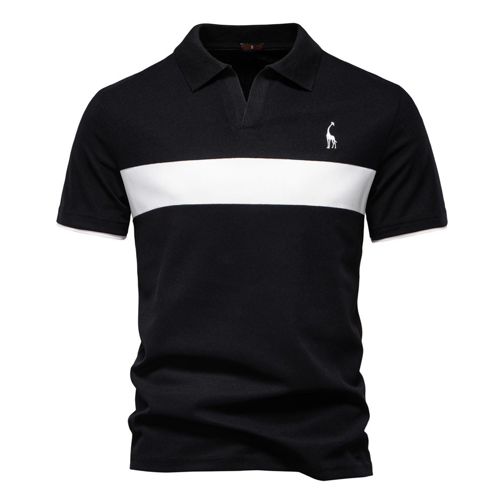 Tom Hollinger | Men's polo shirt with short sleeves and striped embroidery
