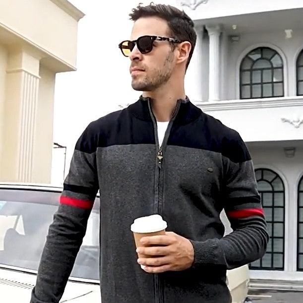 Tom Hollinger | Fashionable knitting cardigan for men