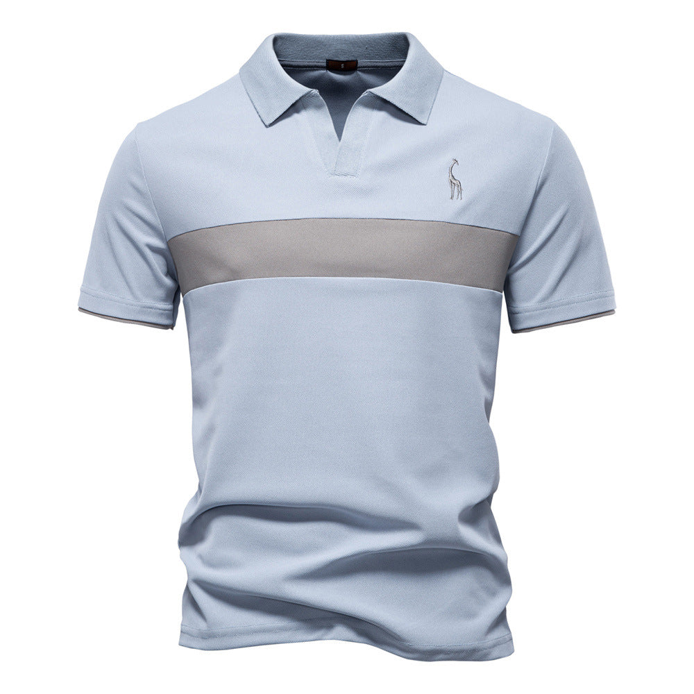Tom Hollinger | Men's polo shirt with short sleeves and striped embroidery