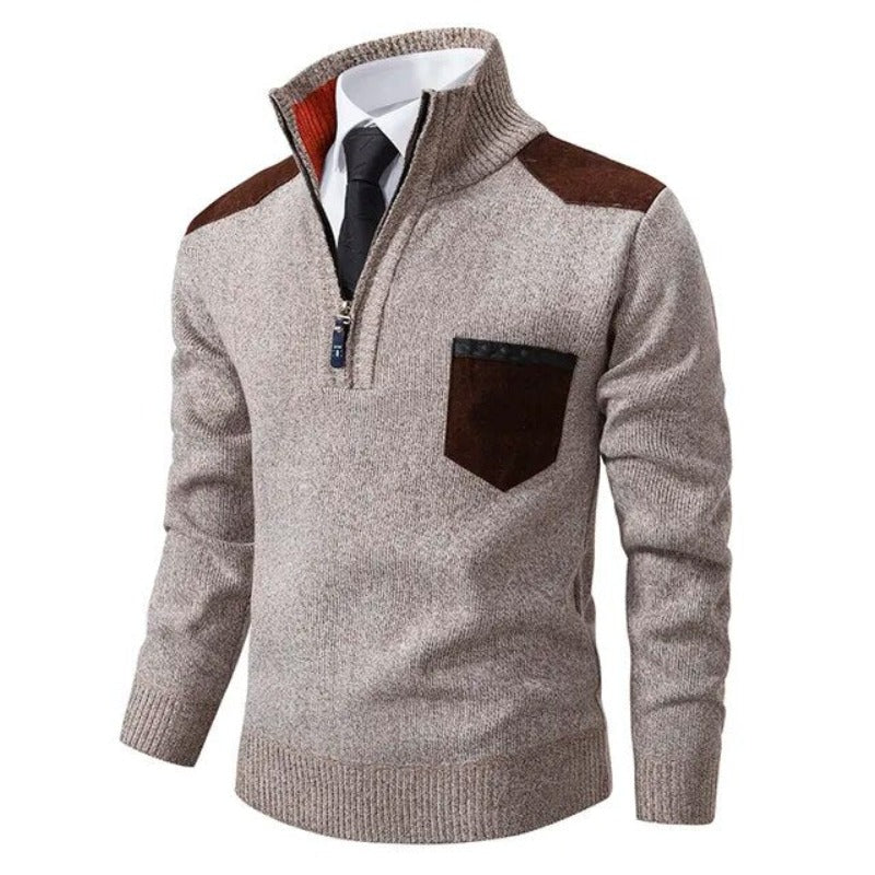 Tom Hollinger | Men's half-zip knit sweater with front pocket