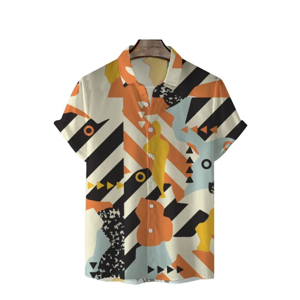 Tom Hollinger | Retro-Print Kurzarmhemd mit Katzenmotiv