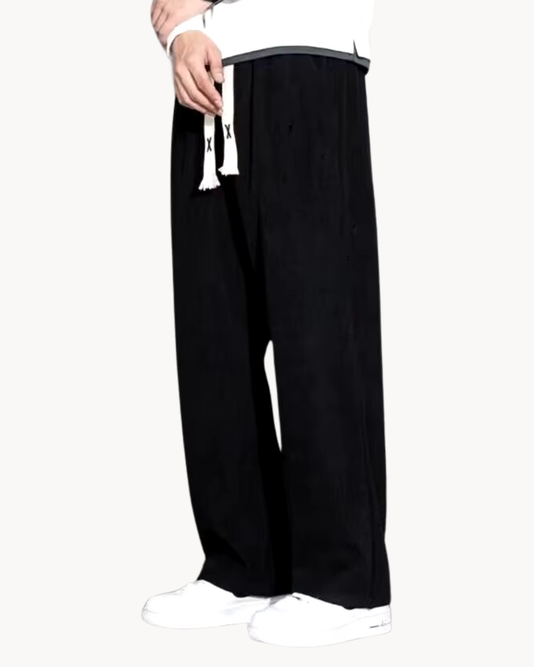 Herren Cordhose Mit Kordelzug Und Geradem Bein