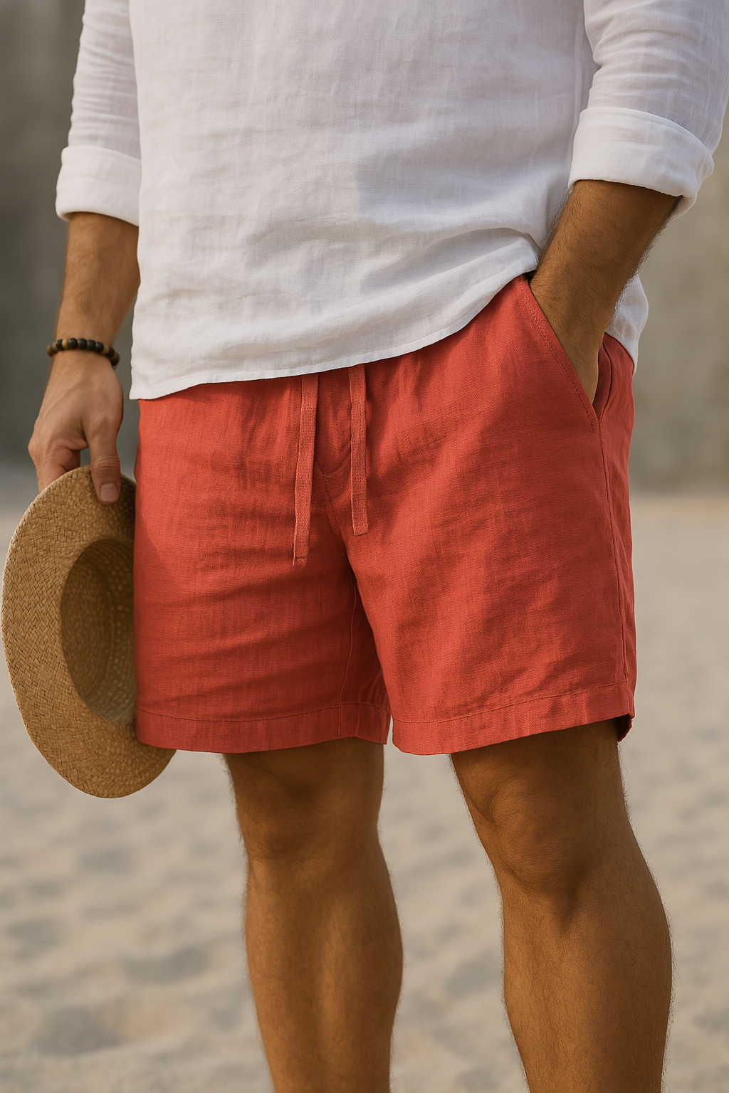 Tom Hollinger | Lässige Shorts aus Baumwoll-Leinen-Gemisch für Herren