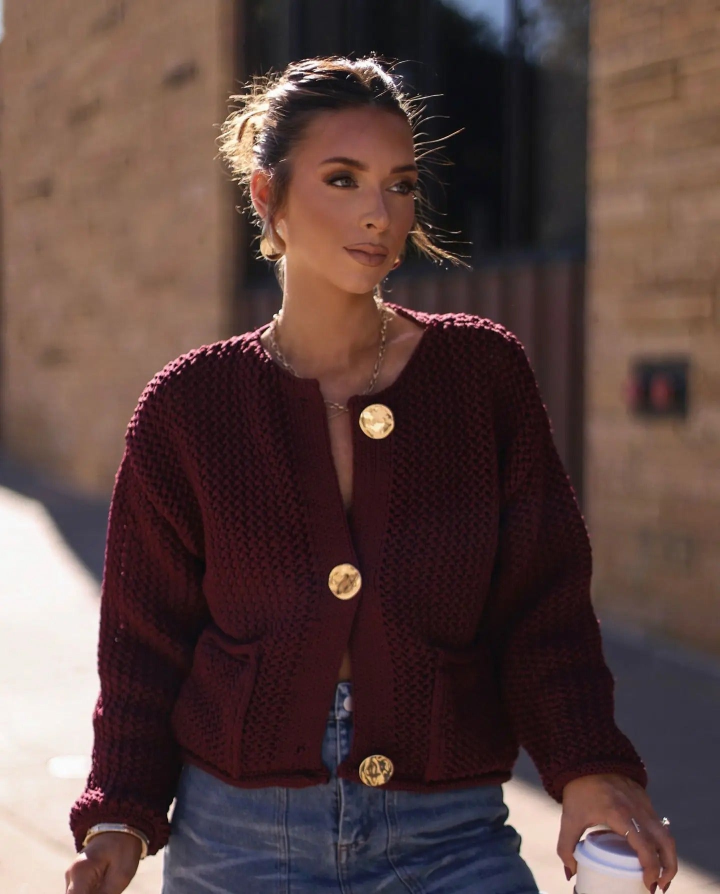 Tom Hollinger | Strickjacke mit Grobstrickmuster