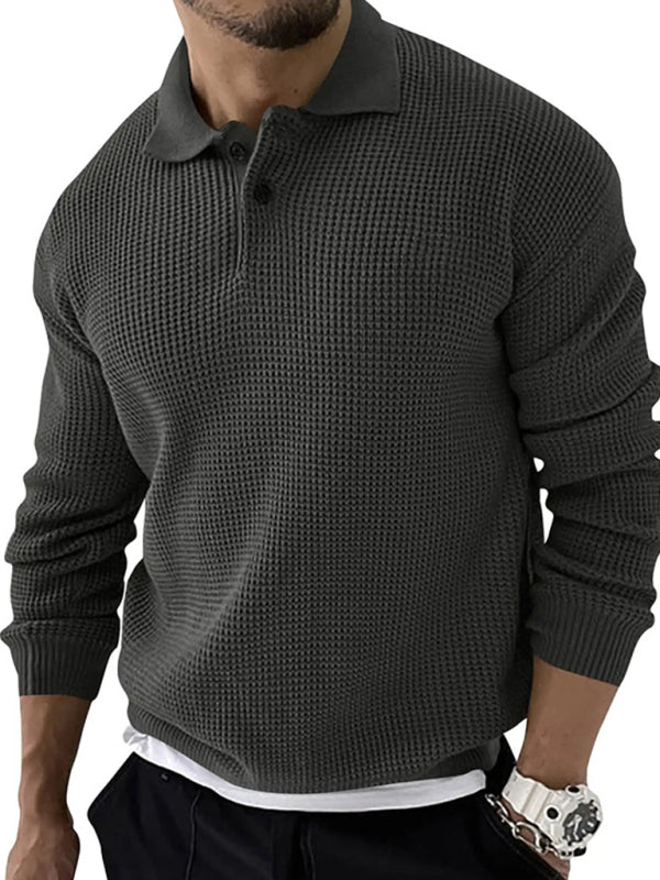 Tom Hollinger | Herren Urban Schlanker Schnitt Strickpullover mit Reverskragen