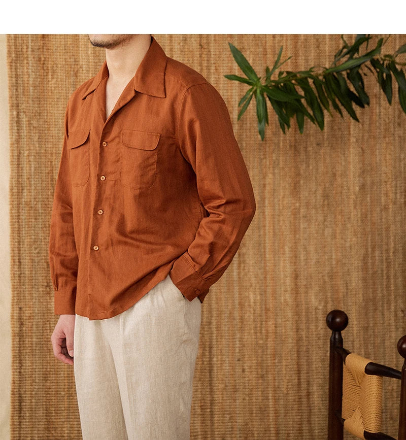 Tom Hollinger | Slightly cut linen shirt with breast pockets