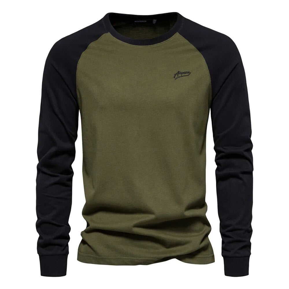 Tom Hollinger | Men's long -sleeved shirt with patchwork and circular neckline