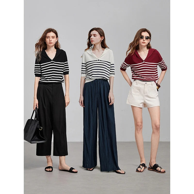 Tom Hollinger | Gestreiftes Pullover-Top mit Kragen