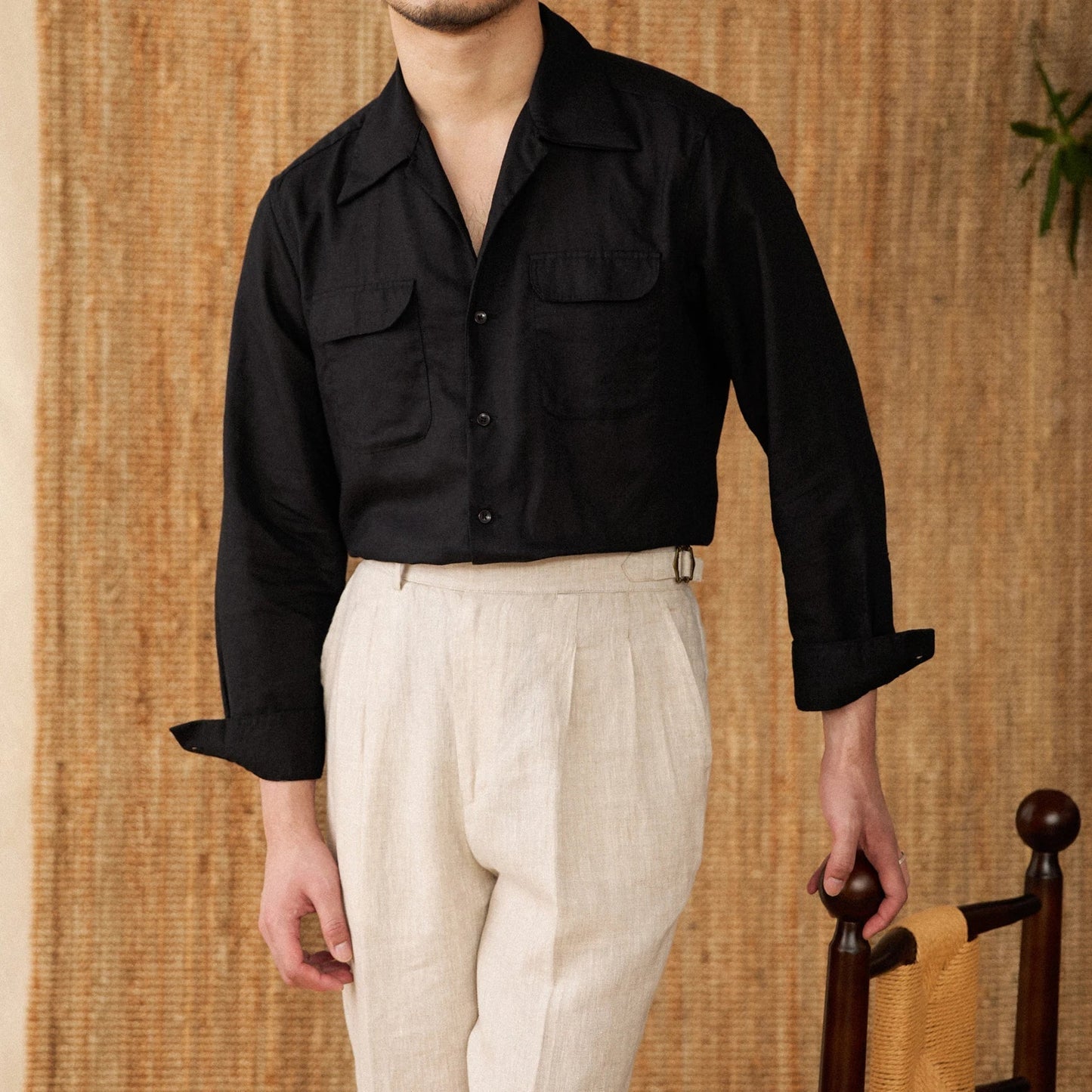 Tom Hollinger | Slightly cut linen shirt with breast pockets