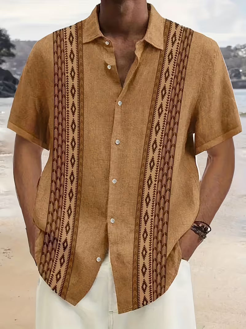 Herren Camp Hemd Mit Geometrischem Print