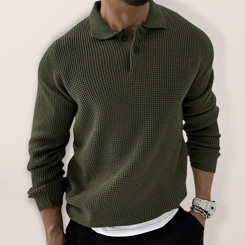 Tom Hollinger | Herren Urban Schlanker Schnitt Strickpullover mit Reverskragen